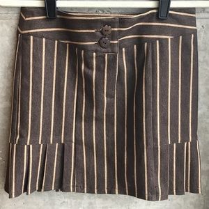 Nanette Lenore Pleated Striped Mini Skirt 0